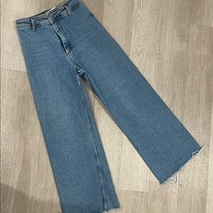 Zara denim marine straight Trousers in Light Blue